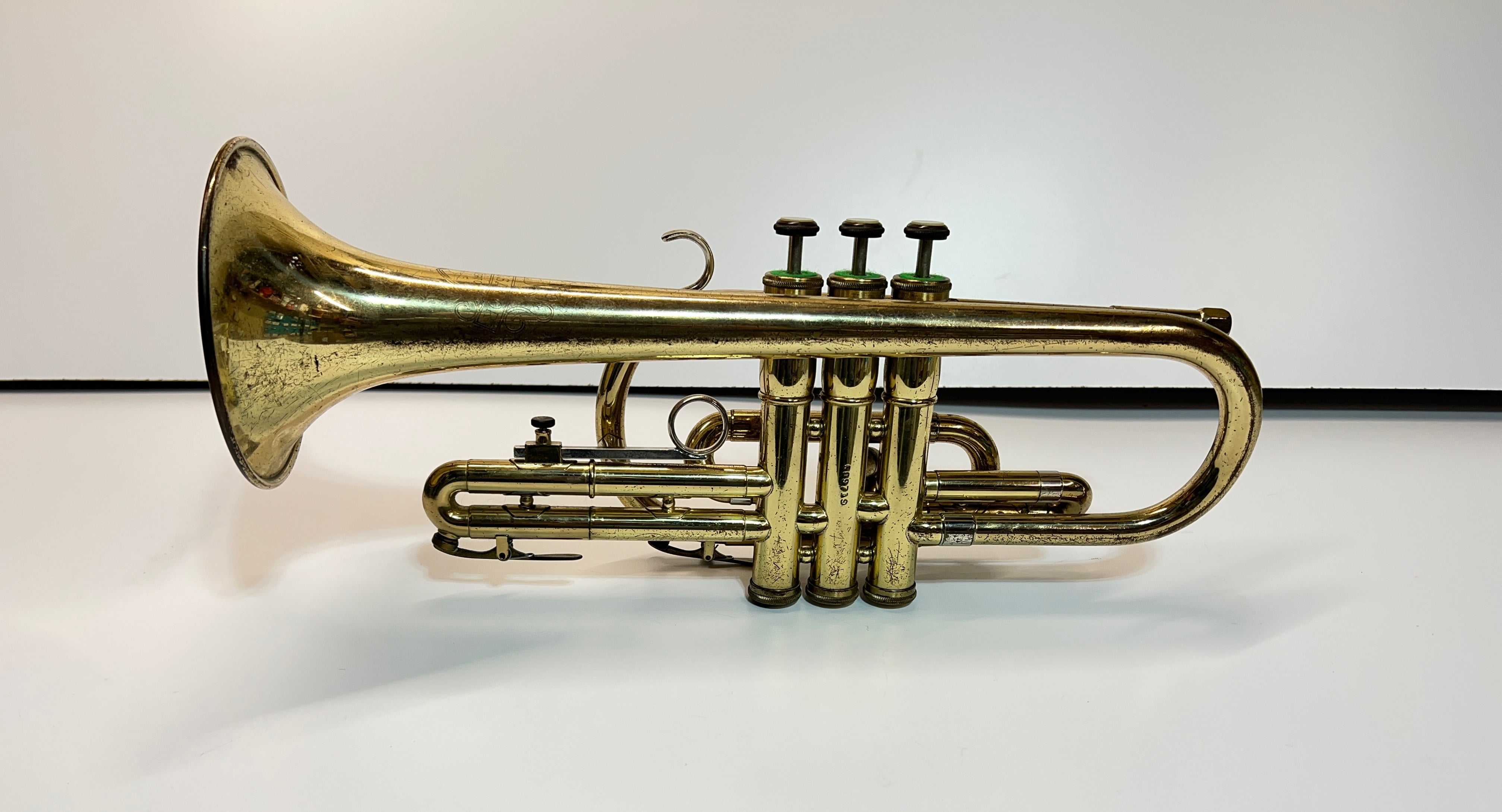 OLDS Ambassador Cornet  F.E. OLDS Lacquer Spotted Plays Well Recent Service USED