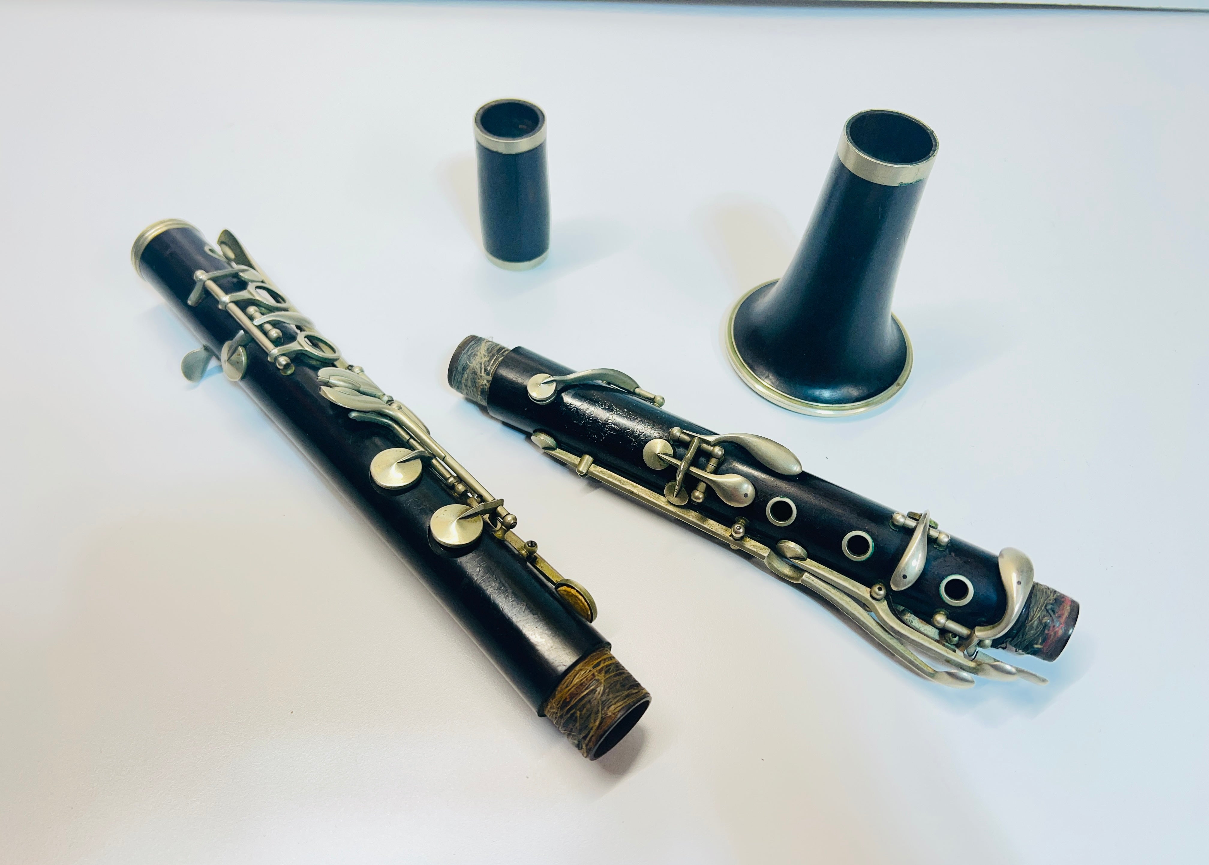 Henry Pourcelle Clarinet Wood Simple Keyed in Key of A Needs Repad As Is USED
