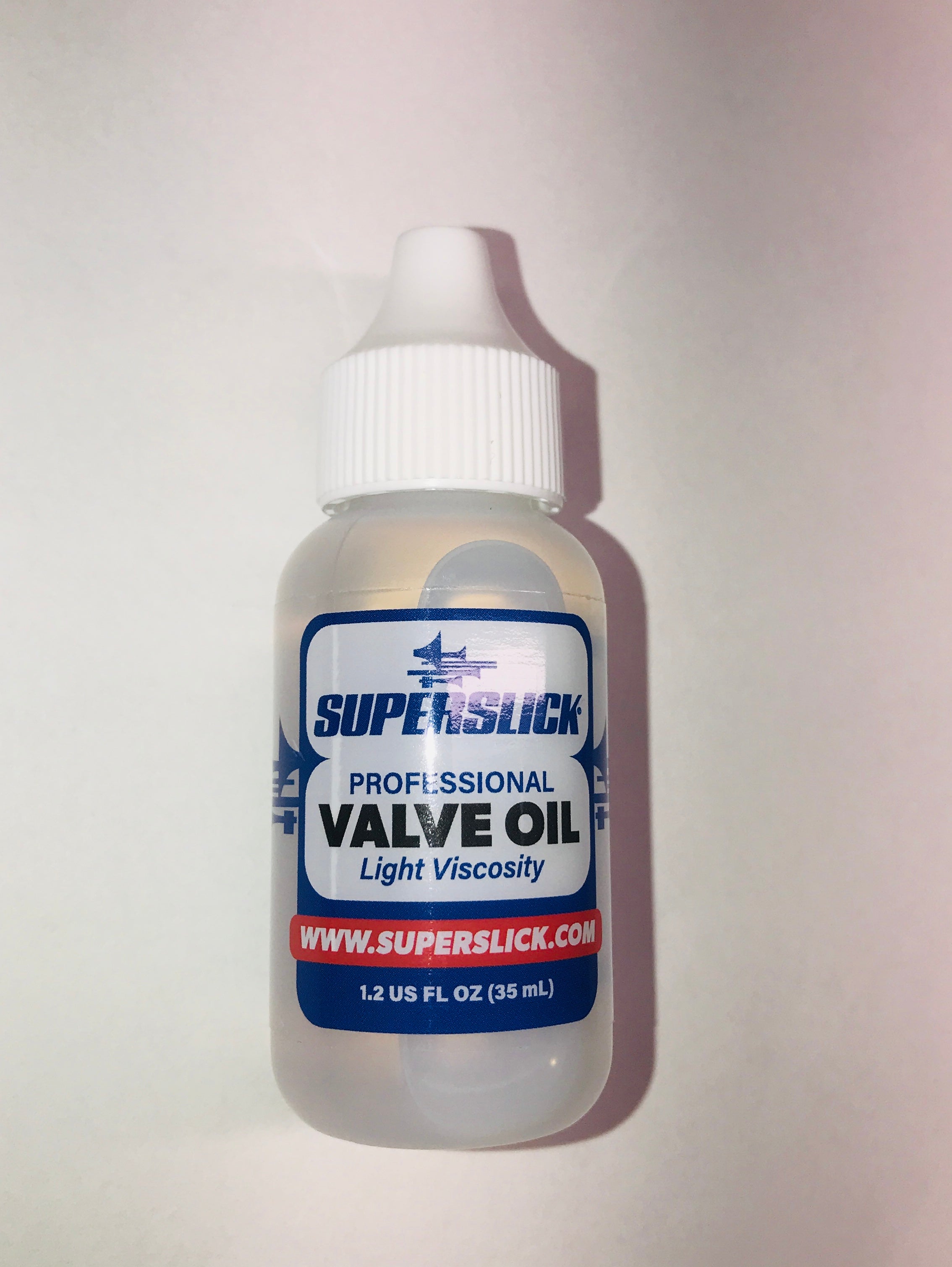 Superslick Professional Valve Oil Light Viscosity 1.25oz New bottle and label design
