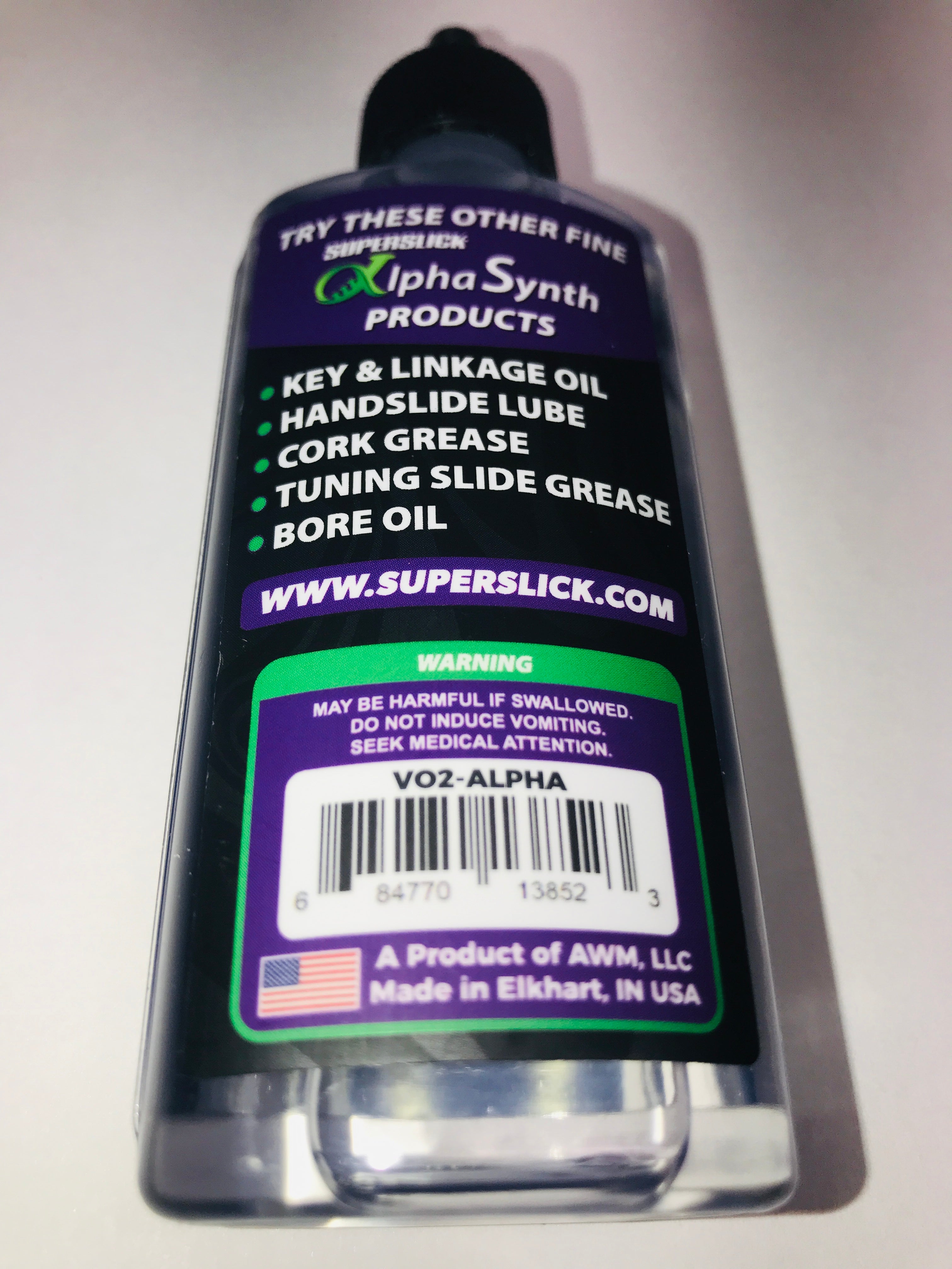 Superslick Alpha Synth Premium Synthetic Valve and Rotor Oil 2 oz 60mL Light Viscosity
