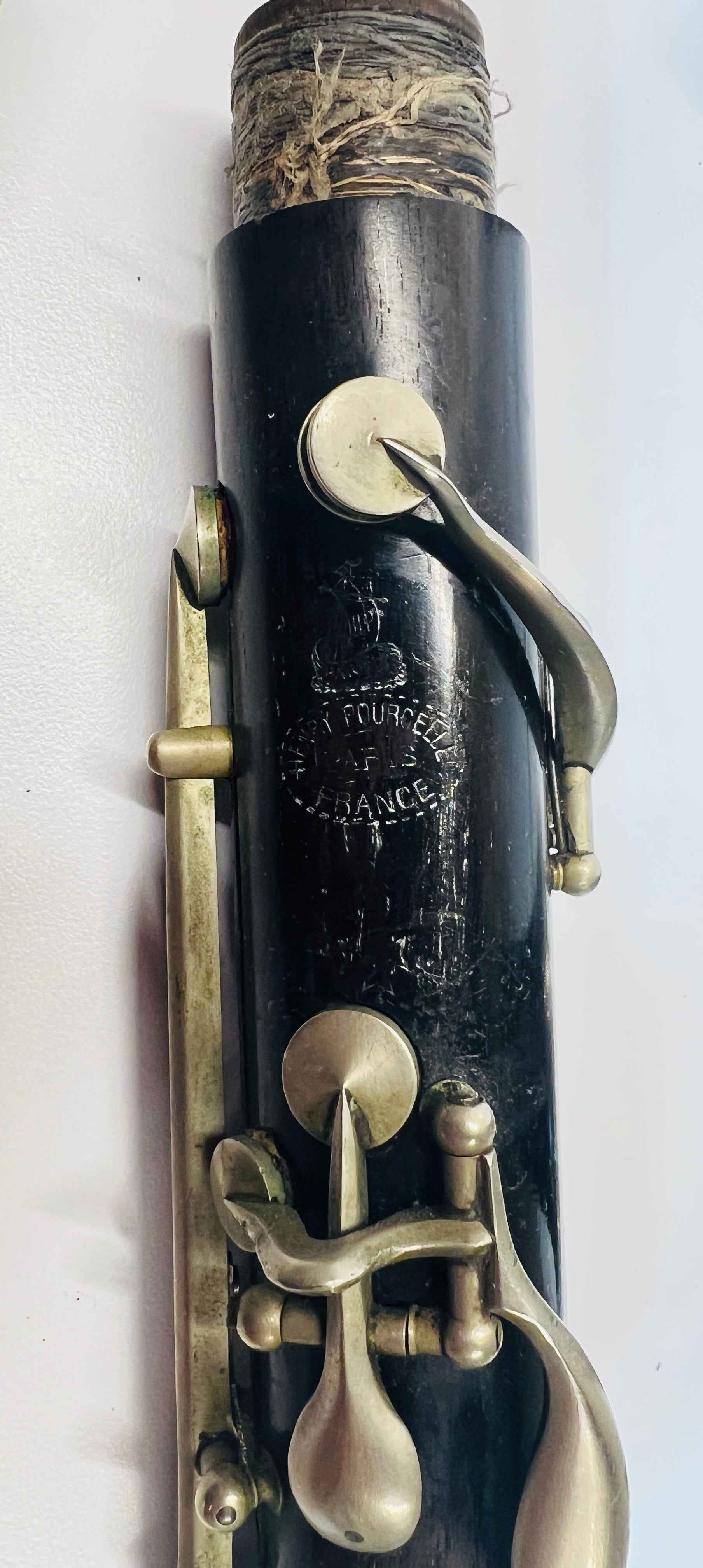 Henry Pourcelle Clarinet Wood Simple Keyed in Key of A Needs Repad As Is USED